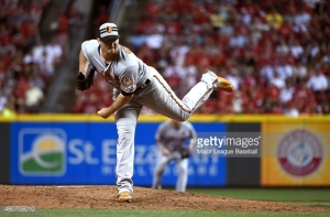 CINCINNATI, OH - JULY 14:  American League All-Star Zach Britton #53 of the Baltimore Orioles pitches during the 86th MLB All-Star Game at Great American Ball Park in Cincinnati on Tuesday, July 14, 2015 in Cincinnati, Ohio. (Photo by LG Patterson/MLB Photos via Getty Images) *** Local Caption *** Zach Britton